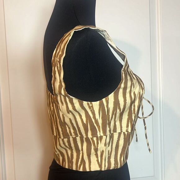 BNWT - BACKYARD ROSES PAXTON BROWN ZEBRA CORSET TOP - Picture 8 of 10